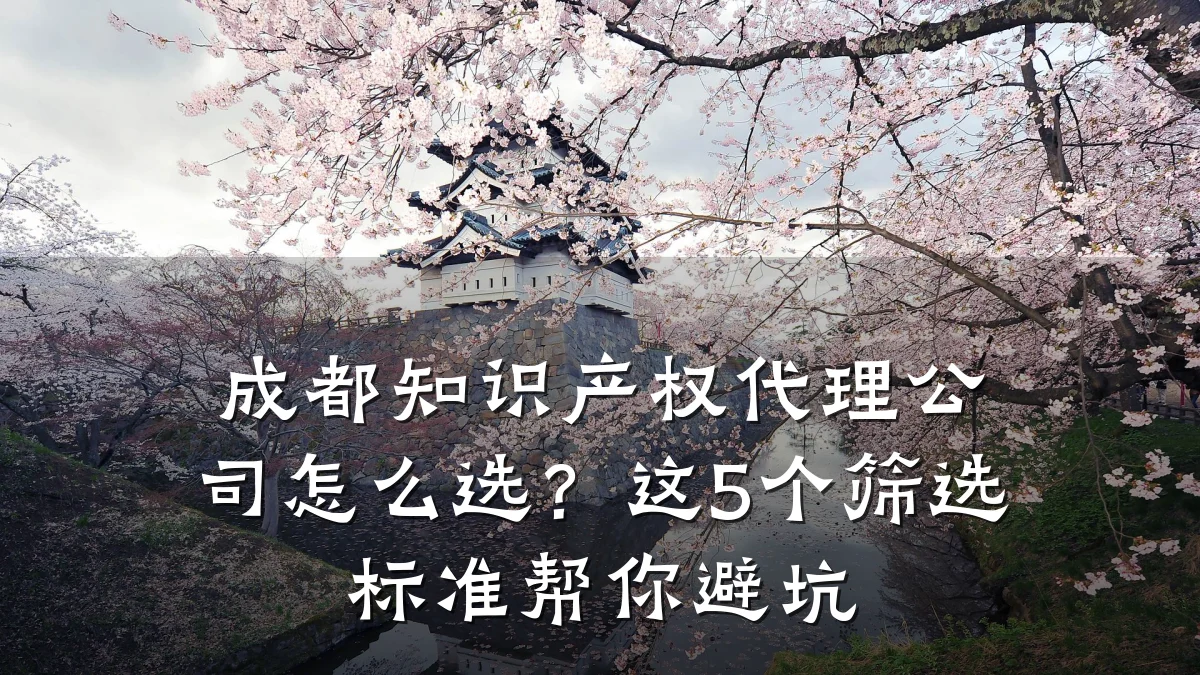 成都知识产权代理公司怎么选?这5个筛选标准帮你避坑