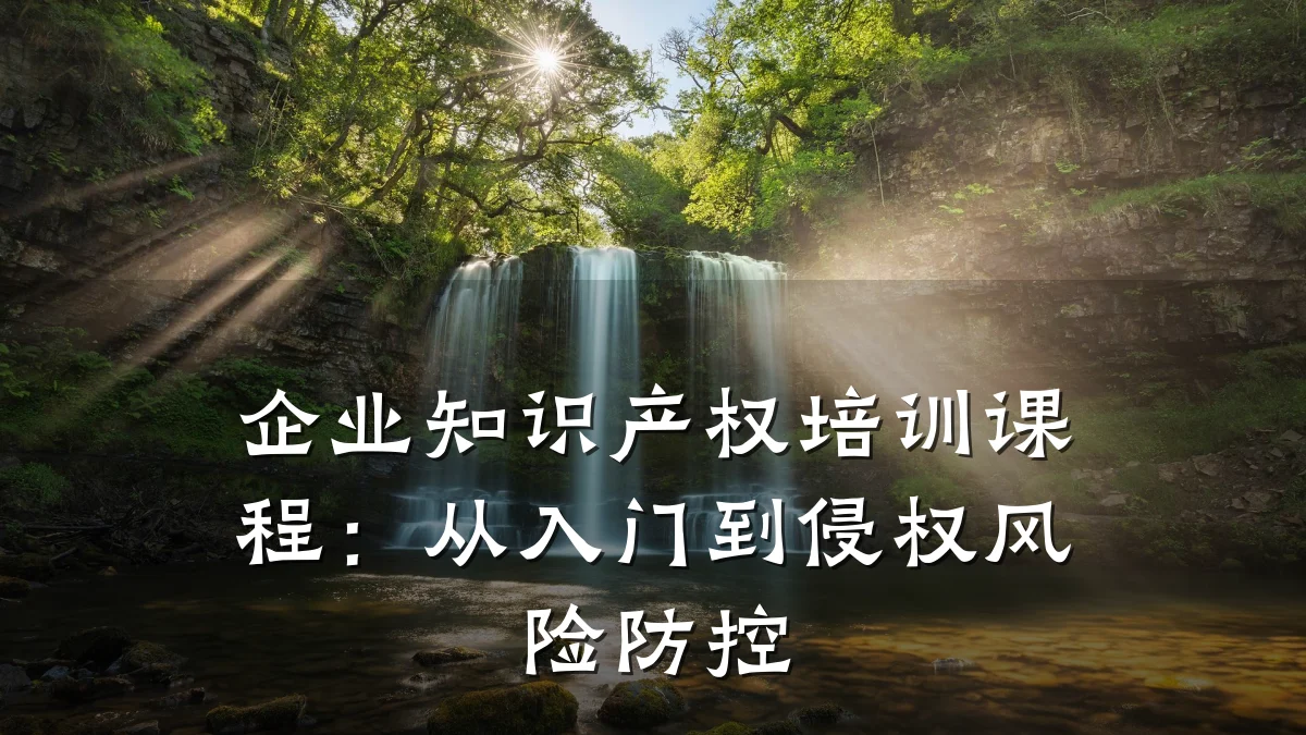 企业知识产权培训课程：从入门到侵权风险防控